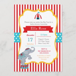 Circus Carnival Babydusche Einladungen