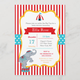 Circus Carnival Babydusche Einladungen