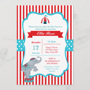 Circus Carnival Big Top Baby Shower Einladungen