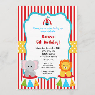 Circus Carnival Big Top Birthday Invitations Einladung