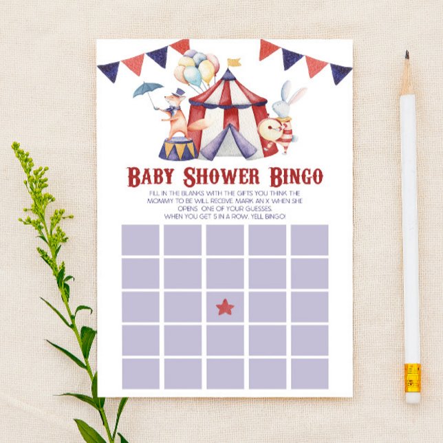 Circus Carnival Bingo Baby Showspiel Briefpapier (Von Creator hochgeladen)