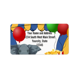 Circus Carnival Custom Geburtstag Adressaufkleber