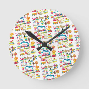 Circus Carnival Fun Clock Runde Wanduhr