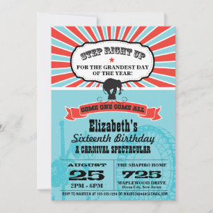 Circus Carnival Geburtstag Einladung