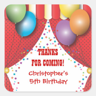 Circus Carnival Geburtstag Vielen Dank, Aufkleber