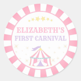 Circus Carnival Geburtstag Vielen Dank für Ihr Run Runder Aufkleber