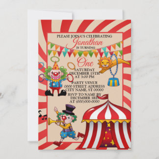 Circus Carnival Geburtstagsparty Einladung