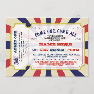 Circus Carnival Gender Reveal Baby Showeinlage ein Einladung