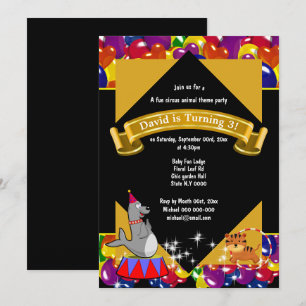 Circus carnival, niedliches Tigerballon Party Einladung