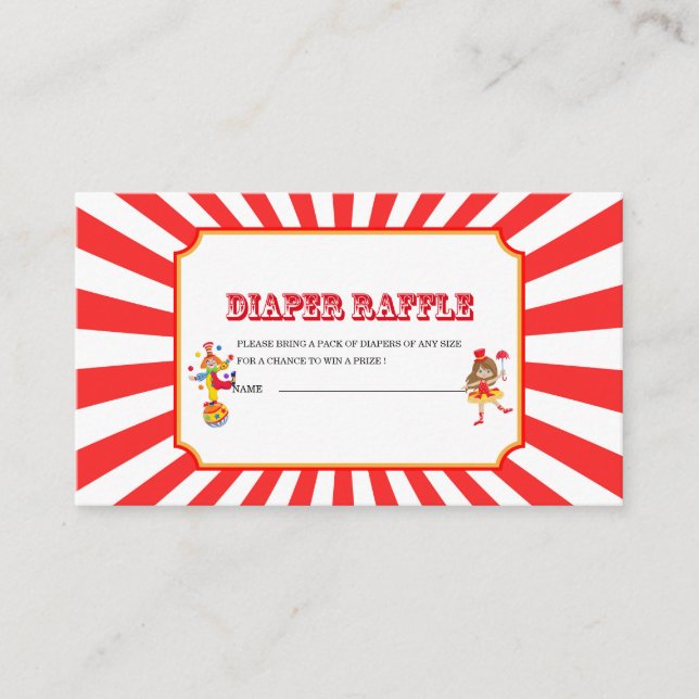 Circus Carnival Watercolor Babydusche Windelwanne  Begleitkarte (Vorderseite)