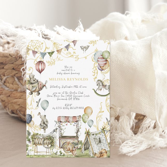 Circus Carnival | Woodland Forest Baby Dusche Einladung (Von Creator hochgeladen)