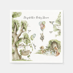 Circus Carnival Woodland Forest Baby Dusche Serviette