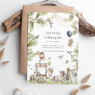 Circus Carnival   Woodland Unicorn Geburtstagspart Einladung