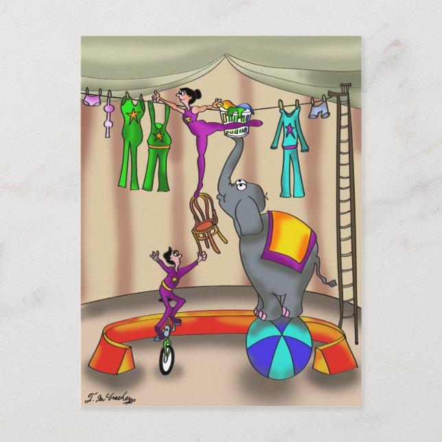 Circus Cartoon 9376 Postkarte (Vorderseite)