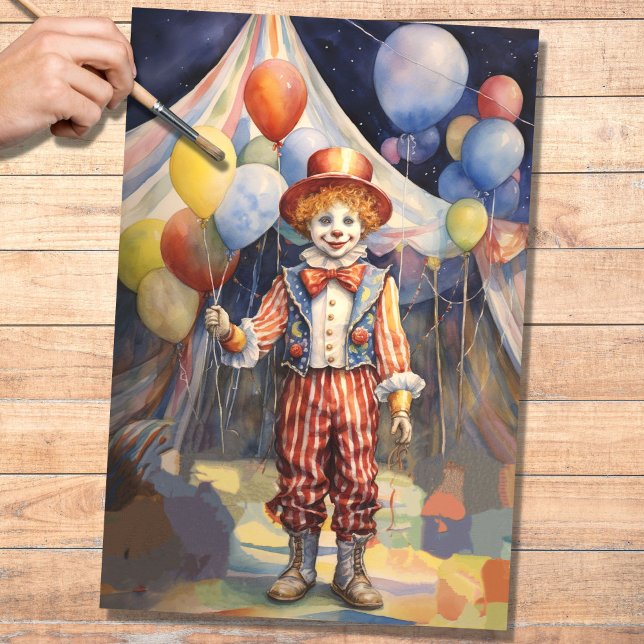 Circus Clown 2 Decoupage Paper Seidenpapier (Von Creator hochgeladen)