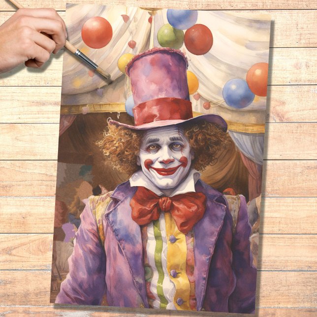 Circus Clown 5 Decoupage Paper Seidenpapier (Von Creator hochgeladen)