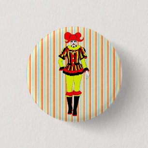 Circus Clown Frauenseitenshow Freak Horror Gothic  Button
