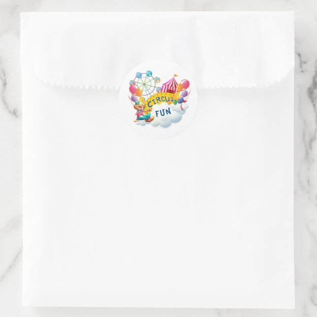 Circus Clown-Party Runder Aufkleber (Tasche)