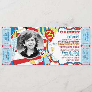 Circus Clowns Einladung zum Geburtstag