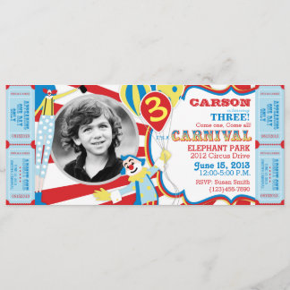 Circus Clowns zum Geburtstag Einladung