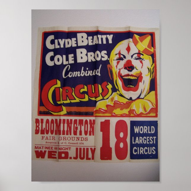 Circus, Clyde Beatty und Cole Bros Retro Theater Poster (Vorne)