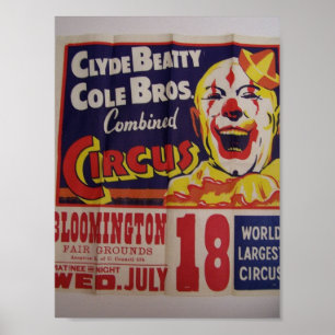 Circus, Clyde Beatty und Cole Bros Retro Theater Poster