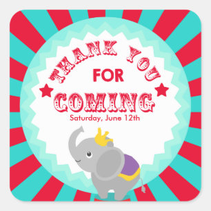 Circus Danke, dass Sie für Tag Quadratischer Aufkleber