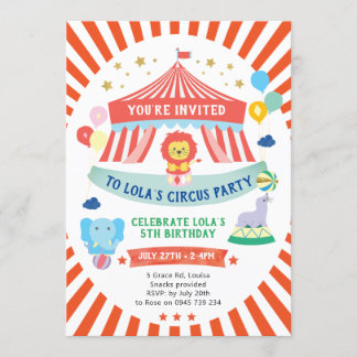 Circus Einladung, Karneval-Party Einladung