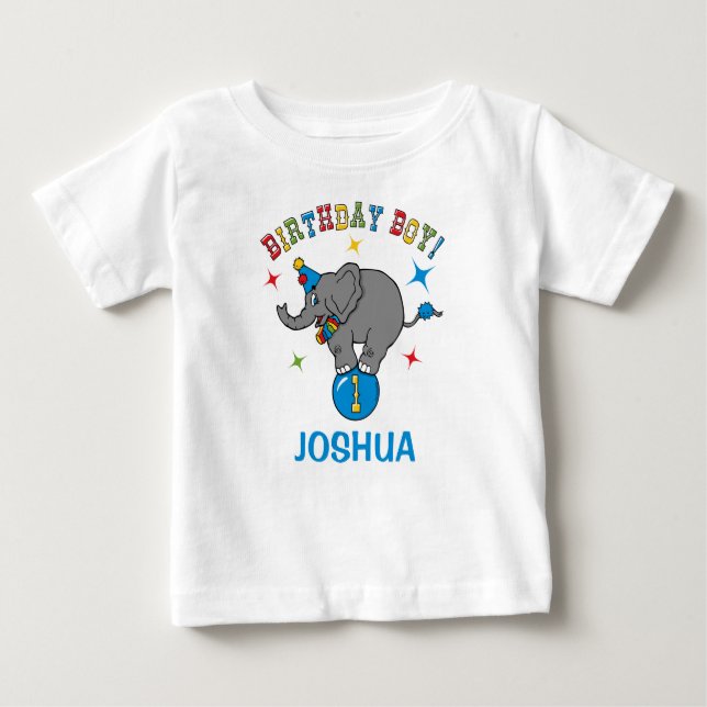 Circus Elephant 1. Geburtstag Baby T-shirt (Vorderseite)