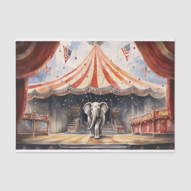 Circus Elephant 2 Decoupage Paper Seidenpapier (Vorderseite)