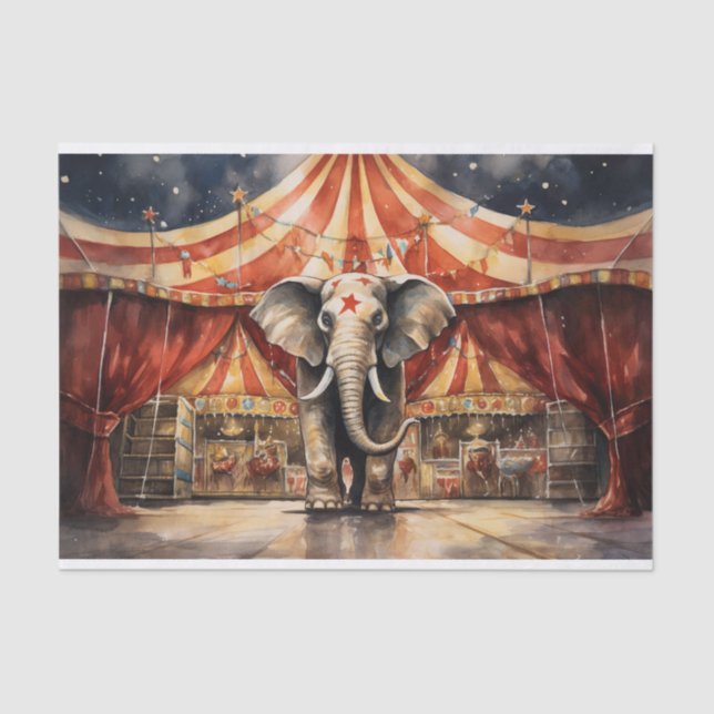 Circus Elephant 4 Decoupage Paper Seidenpapier (Vorderseite)