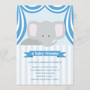 Circus Elephant Baby Shooter - Boy Einladung
