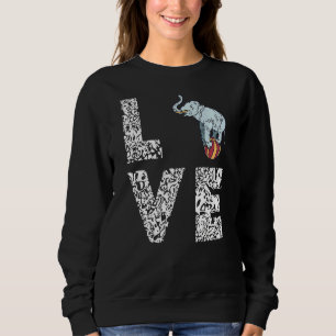 Circus Elephant Ball Balancing Liebe Leopard Carni Sweatshirt