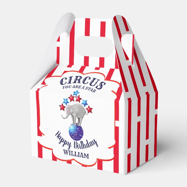 Circus Elephant Birthday Geschenkschachtel (Vorderseite)