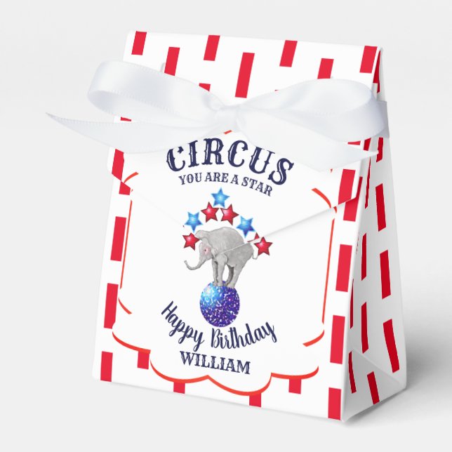 Circus Elephant Birthday Geschenkschachtel (Vorderseite)