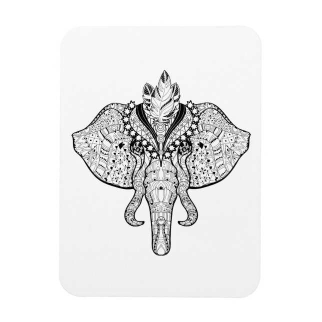 Circus Elephant Doodle Magnet (Vertikal)