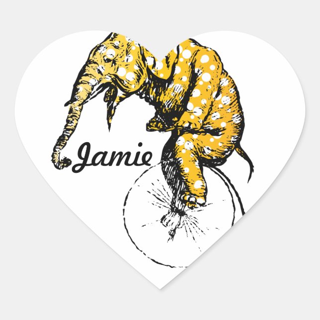 Circus Elephant Gifts Herz-Aufkleber (Vorderseite)