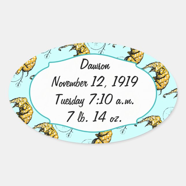 Circus Elephant Gifts Ovaler Aufkleber (Vorderseite)