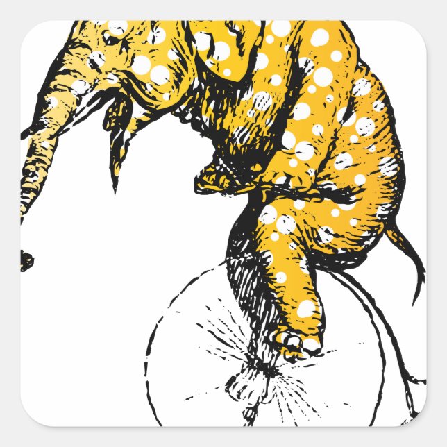 Circus Elephant Gifts Quadratischer Aufkleber (Vorderseite)