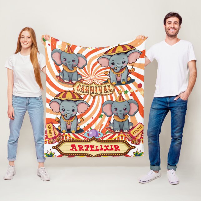 Circus Elephant Print Fleecedecke (Beispiel)