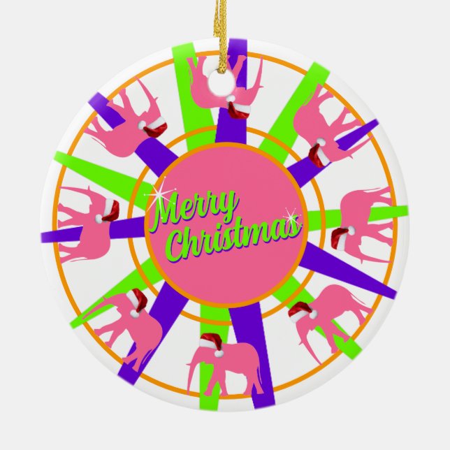 Circus Elephant Weihnachten Keramik Ornament (Hinten)
