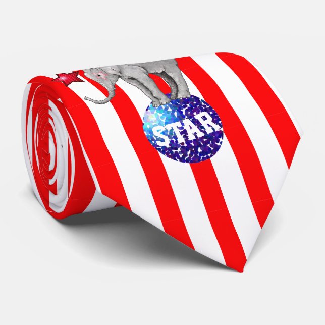 Circus Elephants Strip Carnival Krawatte (Gerollt)