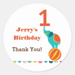 Circus First Birthday Gevor Sticker