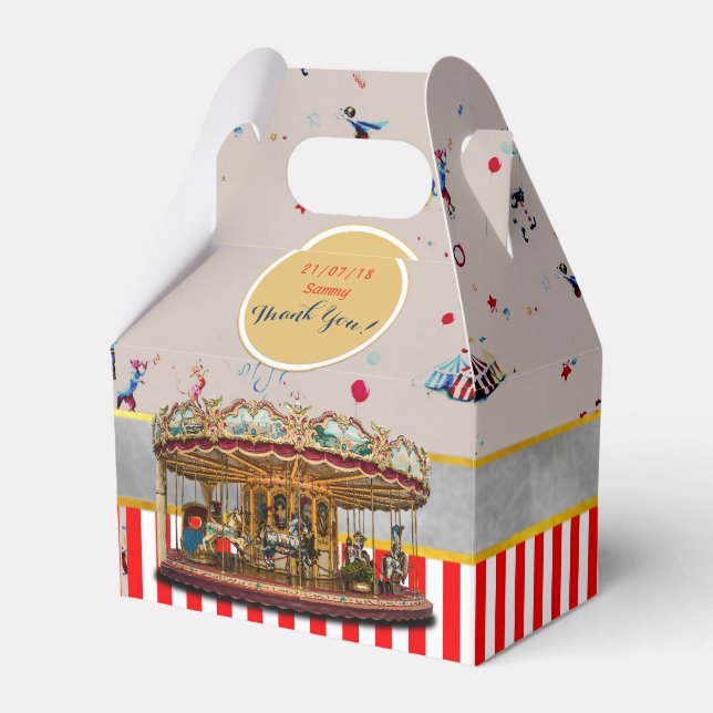 CIRCUS Gable Boxes Vintag Karussell Personalisiert Geschenkschachtel (Vorderseite)