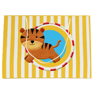 Circus Geburtstagskinder Party Cartoon Tigerstreif Große Geschenktüte