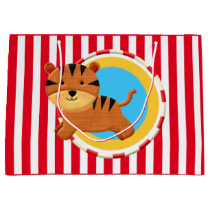 Circus Geburtstagskinder Party Cartoon Tigerstreif Große Geschenktüte