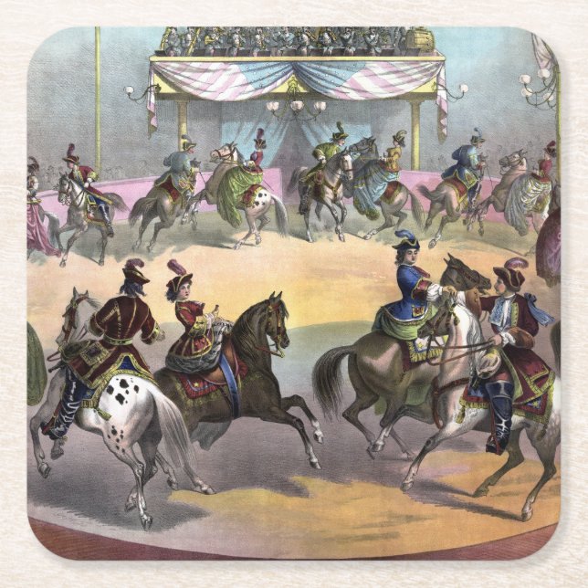 Circus Grand Finale, Circa 1872. Rechteckiger Pappuntersetzer (Vorderseite)