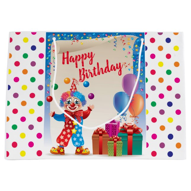 Circus Happy Birthday Große Geschenktüte (Vorderseite)