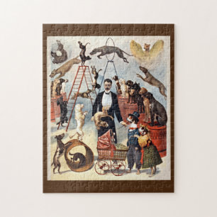 Circus Hunde Vintage Abbildung Puzzle