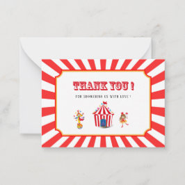 Circus Karneval Aquarell Babydusche Vielen Dank Mitteilungskarte